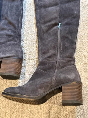 Lucky Brand Women's Over-the-Knee Suede Block Heel Boots - Charcoal thumbnail 2