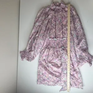 Elliatt Resorts Mini Dress Medium Lilac Multi Floral Embroidered Smocked Cottage thumbnail 13