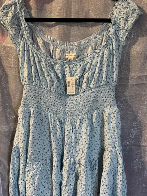 Aeropostale Light Blue Floral Smocked Mini Dress thumbnail 9