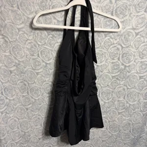 Shade & Shore Elegant Black Halter One-Piece Swimsuit thumbnail 4