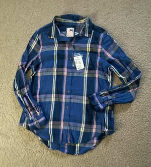 Blue Plaid Button thumbnail 2