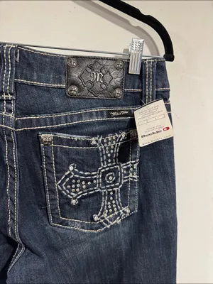 Miss Me jeans embellished boot cut NeW waist 32 thumbnail 4
