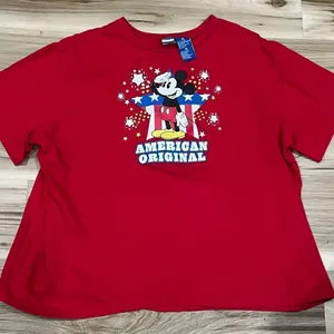 Vintage Disney American Original Mickey Flag Top Shirt Women’s 1XL thumbnail 1