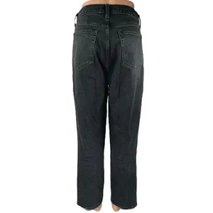 Abercrombie & Fitch Black Ultra High Rise Straight Leg Ankle Denim Jeans Pants 8 thumbnail 3