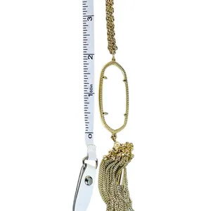 Kendra Scott Rayne Mother of Pearl Gold Tone Tassel Necklace 30" Rope Chain‎ thumbnail 7