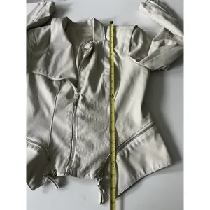 Blank NYC Faux Leather Moto Jacket Cream Small thumbnail 9