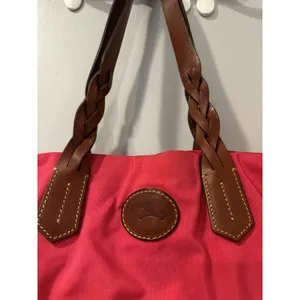 Dooney & Bourke Nylon Tobi Tote Leather Handles DB Pink Brown‎ thumbnail 7