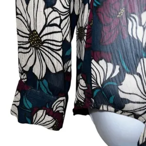 KUT FROM THE KLOTH Sinclair Floral‎ Semi Sheer Button Down Blouse EUC Size S thumbnail 4