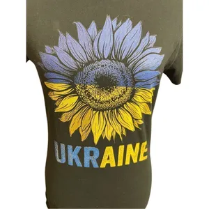 Ukraine Port Authority Women’s Black Short Sleeve 100% Cotton Graphic T-Shirt Si thumbnail 2