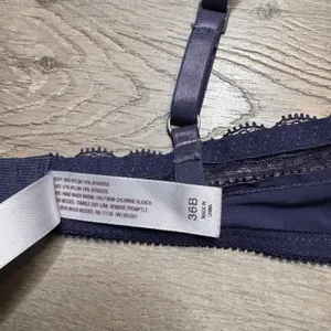 Gilligan & O'Malley Navy Blue Perfect‎ Unlined Underwire Lace Trim Bra 36B thumbnail 5