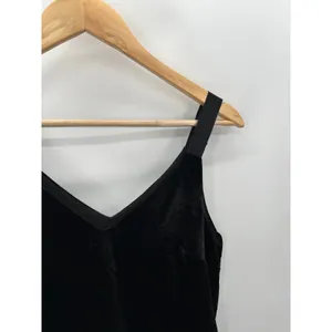 J.Crew Top Women XXS Black Drapey Velvet V-Neck Sleeveless Camisole‎ thumbnail 3