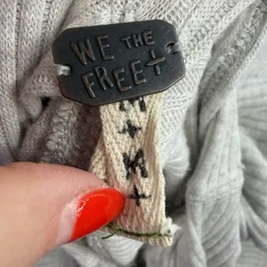 We The Free People Sweater M Medium Love Split Tunic Blue‎ Ribbed OB519393 Gray thumbnail 6
