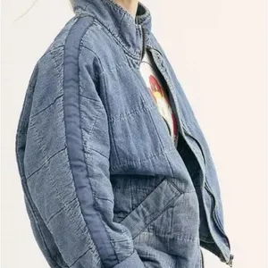 Free People Denim Dolman Quilted Jacket thumbnail 2