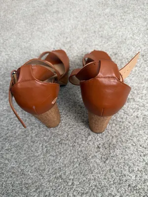 Sereia Brown Faux Leather Strappy Platform Block Heel Sandals Size US 12 thumbnail 7