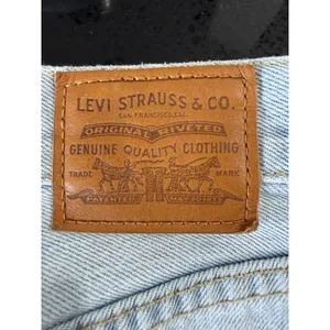 Levis Premium Womens Light Wash Denim Mini Skirt High Rise Raw Hem‎ Size 24 thumbnail 5