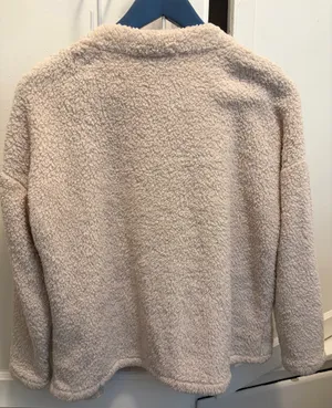 Miss Love Cozy Sherpa Button-Front Jacket in Light Beige Size S thumbnail 2