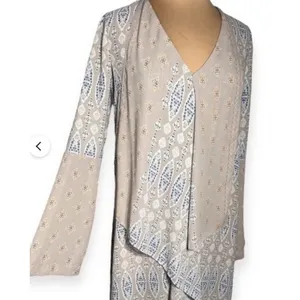 BCBG MaxAzria Kyndal XXS High-Low Maxi Dress Tapestry Long Sleeve Designer Boho thumbnail 6