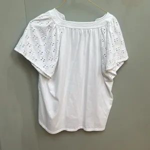 LOFT Cream Boxy Short Sleeve Blouse thumbnail 4
