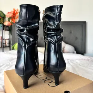 Coutgo Black Leather Ankle Boots Size 6 thumbnail 3