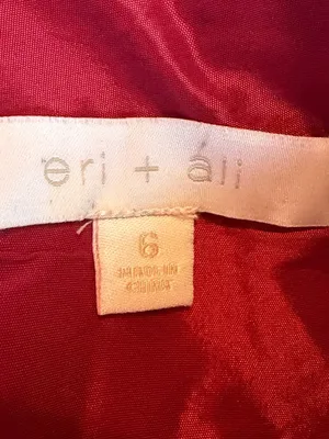 Eri + Ali Red Faux Leather Skirt Vegan Party Bold Cocktail Size 6 Women's thumbnail 13