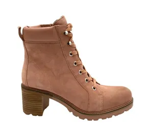 Vince Camuto Leather Suede Lace-Up Ankle Boots Gaviana Dermy Pink Sz 8.5 thumbnail 1
