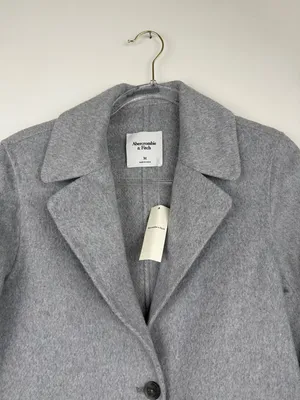 Abercrombie & Fitch Gray Heavy-weight Wool Blend Blazer Coat Size Medium NWT thumbnail 2
