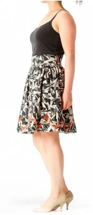 Anthropologie | Odille Abstract‎ Sequin Skirt | A-Line | 6 | Embroidered Lined thumbnail 1