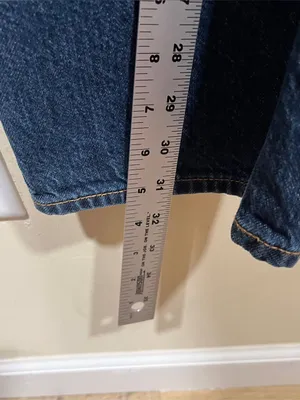 Abercrombie & Fitch The Loose High Rise size 2 dark denim jeans straight EUC thumbnail 7