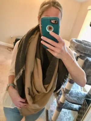 Poncho Scarf Tan thumbnail 1