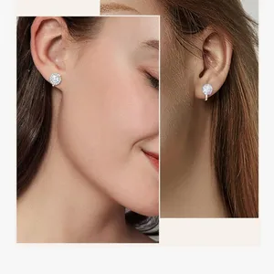 Sparking Hypoallergenic Cubic Zirconia Clip on Earrings 9mm NEW thumbnail 2