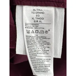 Gap Corduroy Ruffle Shirt Womens XL Tall Burgundy Long Sleeve Button Up thumbnail 8