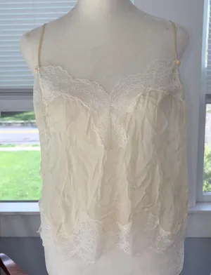 Skims Cream Silk Lace Cami Top Size M thumbnail 1