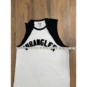 Wrangler Women's Small Sleeveless Raglan Logo Tank Top Black White Western thumbnail 8