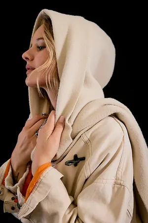 NWT FREE PEOPLE All For You Hooded Scarf In Mushroom One size No refunds returns or cancellations thumbnail 4