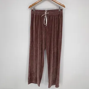 Tart Intimates Pajama Set Women Large Mauve Ribbed Velvet Short Sleeve Button Up thumbnail 3