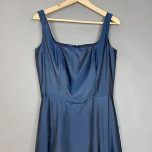 Vintage 90s Prom Dress FLAWS‎ Blue Sleeveless Iridescent Formal Classic Gown thumbnail 3