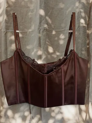Meshki Lake Lace Cami Crop Top Brown thumbnail 6