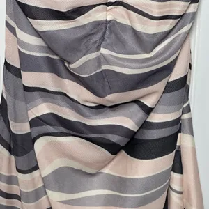 Princess Polly Wavy Abstract Halter Mini Dress Grey Pink Ruched V-Neck US 4 thumbnail 4