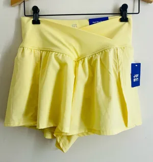 JoyLab High Rise Flowy Running Shorts M Buttercream Yellow Crossover NWT thumbnail 1