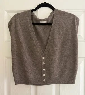 Pilcro Anthropologie V-Neck Crop Muscle Knit Vest thumbnail 1