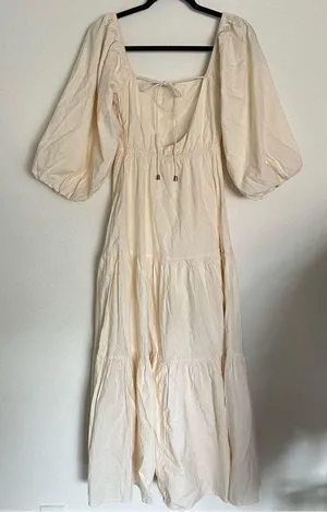 Anthropologie Cream Maxi Dress thumbnail 6