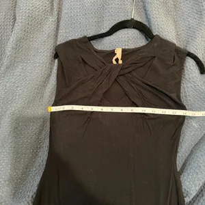 Anthropologie PILCRO Twist Front Cut Out Black Knit Top Size Small thumbnail 7