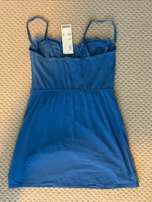 Urban Outfitters Size Extra Small XS Women's Blue Lace-Trim Slip Dress NWT NEW thumbnail 5