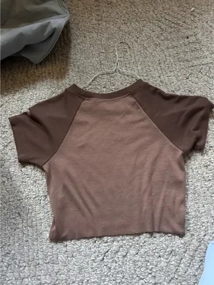 Brown Playboy Pacsun Cropped T-Shirt thumbnail 3