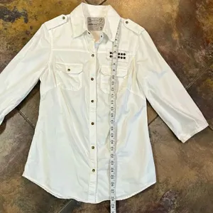 Seven For All Mankind Snap Button Up White Blouse Small thumbnail 8