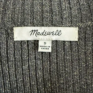 MADEWELL | Mock Neck Rib Knit Gray and Gold Lurex Sweater Dress| Small thumbnail 4