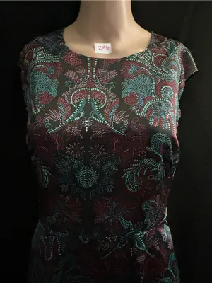 The Limited Black & Plum Brocade Fit-&-Flare Dress SZ 2 NWT thumbnail 7