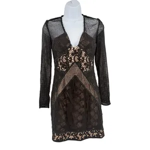 Blessed are the Meek Barbados Crochet Mini Dress Sz 0 Whimsigoth HOCO Festival thumbnail 2