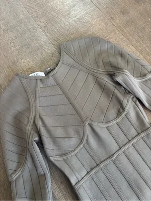 house of cb london tan beige bandage bodycon mini dress thumbnail 3