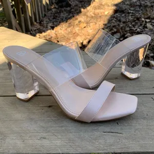 BP. Naomi Block Heel Sandal in Blush Faux‎ Leather Size 10 thumbnail 2